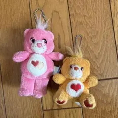 平成レトロ ケアベア ぬいぐるみキーホルダー 2点セット