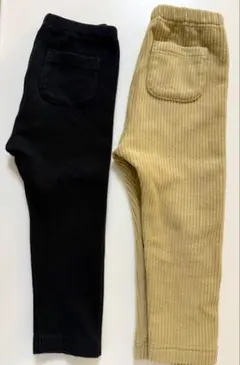 UNIQLO(ユニクロ) フリースレギンス　リブレギンス　90 2枚セット