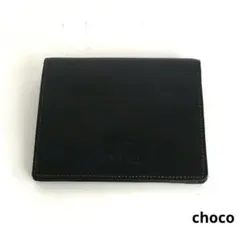UPrenoma ユーピーレノマ 二つ折り財布 黒 ブラックレザー 型押し ロゴのサムネイル