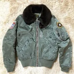 【良品】HOUSTON B-15D フライトジャケット L 人気セージグリーン