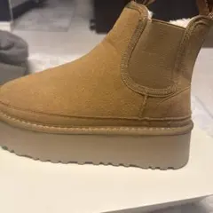 ブラウン サイドゴア ムートンブーツ