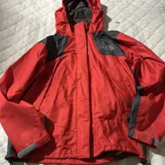 THE NORTH FACE ナイロンジャケット レッド グレー　レインコート