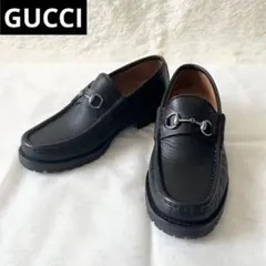 【美品】GUCCI グッチ ホースビット モノグラム ローファー 123283 美品】GUCCI グッチ ホースビット モノグラム ローファー 123283