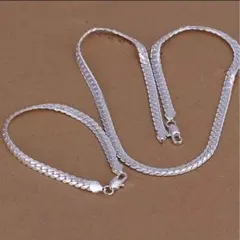新品  ♡大人気2点セット☆シルバー925コーティング　ネックレス+ブレスレット
