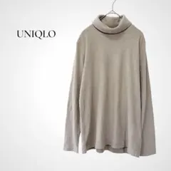 ユニクロ ヒートテック フリースタートルネックTシャツ XL ベージュ やわらか