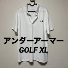 アンダーアーマー　ゴルフ　ポロシャツ XL 白のサムネイル