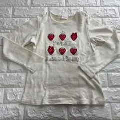 【メゾピアノ】mezzo pianoいちご刺繍の長袖カットソー140㎝