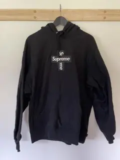 supreme シュプリーム☆クロスボックスロゴパーカー シュプリーム クロス ボックスロゴ パーカー ブラック メンズ