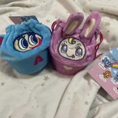 ナルミヤキャラクターズ 巾着 バニティポーチ エンジェルブルー
