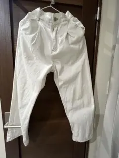 【デニム2個】ホワイト・グレー　ストレートワイドデニム レースアップウエスト