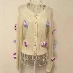 ★最終お値下げ★フラワーモチーフ付きカーディガン★検ジルスチュアート.スナイデル