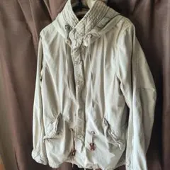 ベージュ フード付き ミリタリージャケット