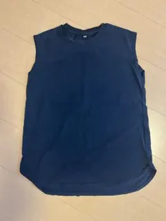 UNIQLO】エアリズムコットンT ノースリーブ ネイビーS