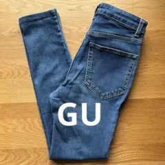 ブルー スキニーデニム ハイウエスト GU レディース