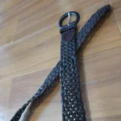 メッシュベルト ダークブラウン 編み込み