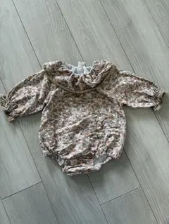 花柄フリルロンパース 70