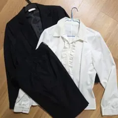 リクルートスーツ 13号 ブラックビジネススーツ上下セット