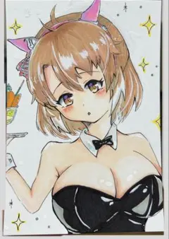 i*a様 ウマ娘 手描きイラスト 色紙 ダンツフレーム バニー - メルカリ