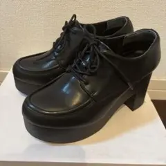 厚底レースアップシューズ ブラック Sサイズ　箱無しのサムネイル