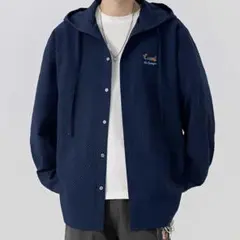 パーカー メンズ長袖 トレーナー メンズ薄手 カーディガン ゆったりィガン Lのサムネイル