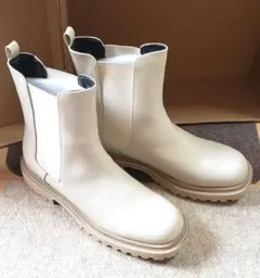 オリエンタルトラフィック　ホワイト サイドゴアブーツ 合成皮革