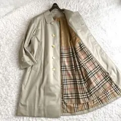 美品 バーバリー ステンカラーコート ライナー ノバチェック ロング ベージュ