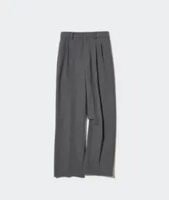 UNIQLO タックワイドパンツ グレー L (標準丈)