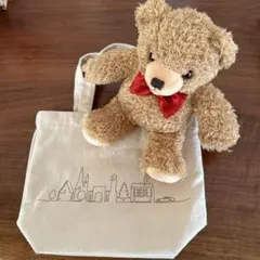 ベージュのテディベアとバッグセット