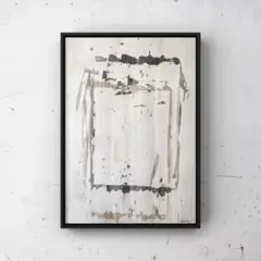 ★A4フレーム付き★オリジナル アートポスター White 抽象画
