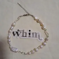 whim ネックレス　ステッカー付き　パール　ビーズのサムネイル