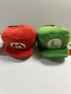 マリオ ルイージ 帽子ぬいぐるみキーホルダー