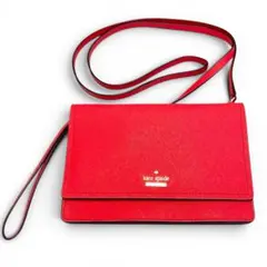 美品✨ケイトスペード ショルダーバッグ 赤 ウォレット 斜め掛け ハンド2way