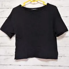 レディース Tシャツ 夏服 黒 クロップドTシャツ Lサイズ