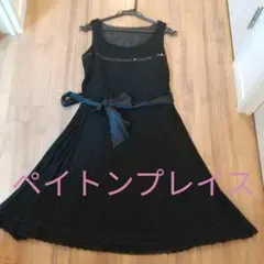 黒　結婚式　パーティー　ワンピース　S