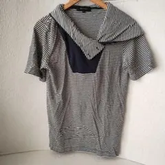 SHIPS JET BLUE ストライプ Tシャツ フード付き　Lサイズのサムネイル