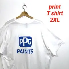 海外企業物　グラフィック　プリント　Tシャツ　2XL スカイブルー　青