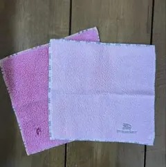 BURBERRY/ ピンク ロゴ刺繍/ タオルハンカチ