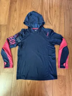 Reebok フード付き長袖Tシャツ Mサイズ 黒/赤