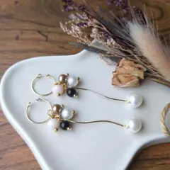 No.337　鈴丸パール　イヤーカフ　ハンドメイド