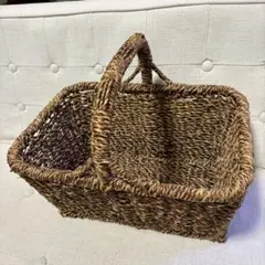 持ち手付きかごバッグ　かご　ハンドメイド　民芸品