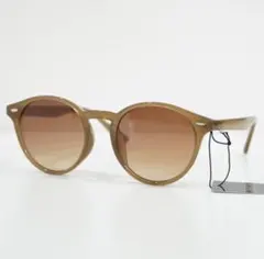 ブラウン ラウンド 新品 サングラス 伊達メガネ レンズ交換対応 ユニセックス