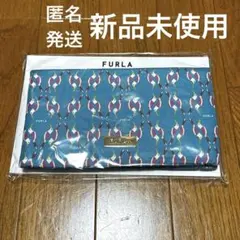 FURLA マスクケース 鳥柄ブルー