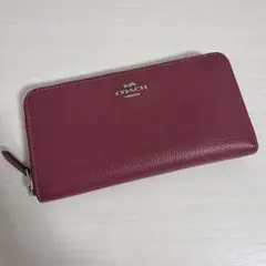 coach コーチ　長財布　レッド　レザー　ロゴ　レディース