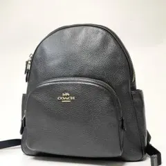 極美品✨️COACH リュック 2層式 A4 PC ペプルドレザー 黒 y2k