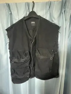 オススメZARA ブラック デニムベスト (SALE)早い者勝ち