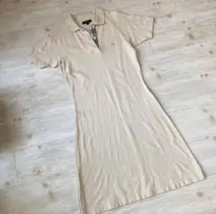 良品 バーバリーロンドン ポロシャツワンピース ノバチェック L ベージュ