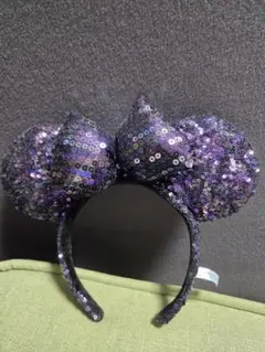 ディズニー カチューシャ 　 スパンコール 紫
