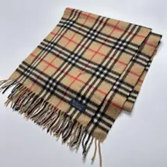 【美品】バーバリーズ　ノバチェック　カシミヤマフラー　イングランド製