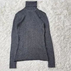 A.S.M. タートルネックニット M グレー リブ 定番 シンプル メンズのサムネイル
