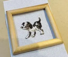 クロスステッチ完成品　子犬Ｋ